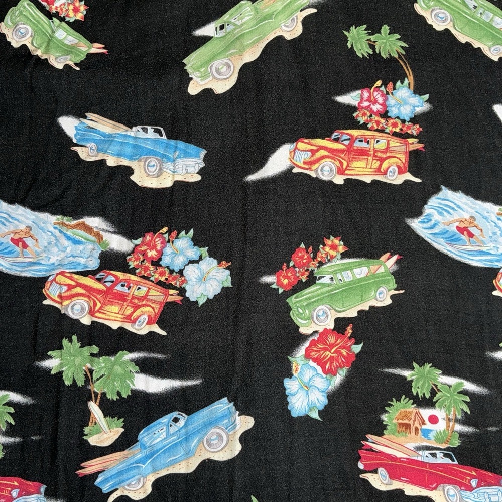 Pineapple Connection Size L Black Palm Trees Woody Cars Hula Girl Aloha - Picture 5 of 7